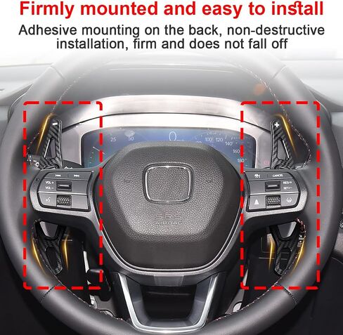 تمديد عجلة القيادة من ألياف الكربون متوافق مع Honda Civic Accord CR-V Pilot 2023 2024 2025 ملحقات غطاء ممتد لمجداف ناقل الحركة in Kuwait
