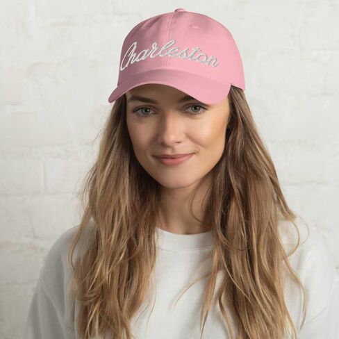 Charleston Baseball Cap Charleston Dad Hat Bold Baseball Script South Carolina SC Hat Embroidered Souvenir Gift in Saudi Arabia
