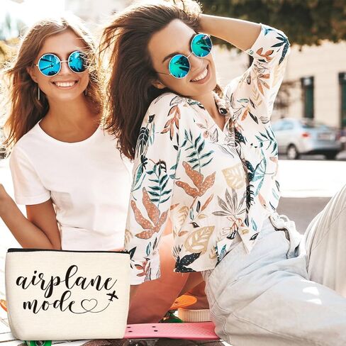 Funny Travel Gifts for Women Makeup Bag Travel Essentials Cosmetic Bags Toiletry Bag Flight Vacation Gifts for Sister Mom Travelers Girls Trip Birthday Mothers Day Anniversary in Kuwait