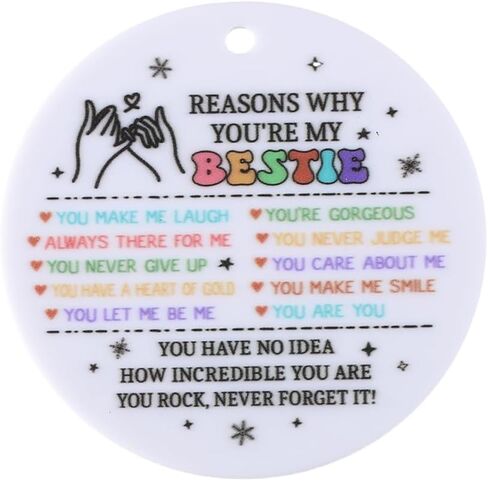 Friendships Hanging Ornament Friends Christmas Ornaments for Women Gifts for Best Friend Xmas Tree Round Acrylic Decorations in Saudi Arabia