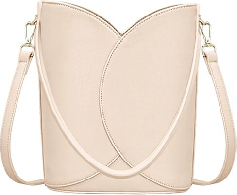 Bucket Bag for Women - Adjustable CrossbodyHobo Purse Trendy Vegan Leather Designer Ladies Tote Handbag in Kuwait
