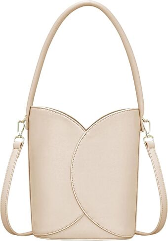 Bucket Bag for Women - Adjustable CrossbodyHobo Purse Trendy Vegan Leather Designer Ladies Tote Handbag in Kuwait