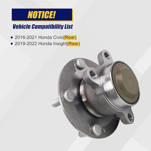 KUSATEC 512570 2pcs Rear Wheel Bearing and Hub Assembly Compatible with 2016-2021 Honda Civic, 2019-2022 Insight, 5 Lug Bolts w/ABS in Saudi Arabia