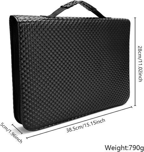 حقائب قص الشعر، مقصات تصفيف الشعر من جلد البولي يوريثان، مقص بسعة كبيرة، صندوق تخزين، حقيبة تخزين لصالون الحلاقة، أداة تصفيف كبيرة للغاية، حقيبة أدوات الزينة للسفر للنساء والرجال (مموجة) in Saudi Arabia