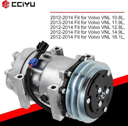 ضاغط هواء CCIYU مع قابض ضاغط هواء A/C للسيارة 2012-2014 لضاغط تكييف الهواء فولفو VNL 10.8L لـ 8082269 in Saudi Arabia
