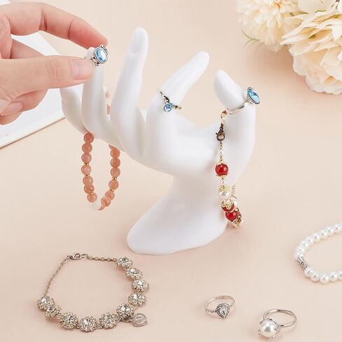 PH PandaHall White Jewelry Display Holder Stand OK Shaped Hand Ring Holder Jewelry Organizer Holder Jewelry Stand Watch Stand Jewelry Showcase Display for Home Organization Shows, 6.7inch in Saudi Arabia