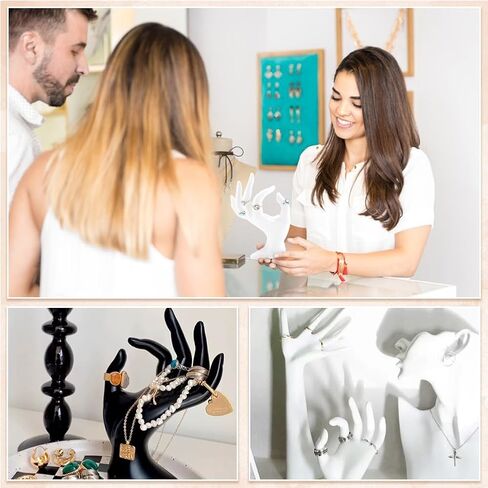 PH PandaHall White Jewelry Display Holder Stand OK Shaped Hand Ring Holder Jewelry Organizer Holder Jewelry Stand Watch Stand Jewelry Showcase Display for Home Organization Shows, 6.7inch in Saudi Arabia