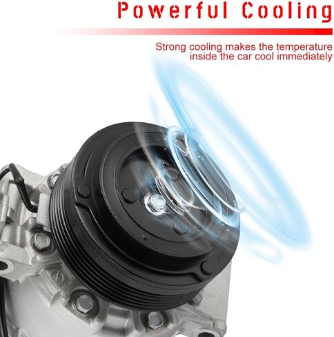 cciyu AC Compressor for BMW X5 3.0L 2007 2008 2009-2010,Air Conditioning Compressor with Clutch 6 Grooves 64529185142 in Saudi Arabia