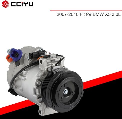 cciyu AC Compressor for BMW X5 3.0L 2007 2008 2009-2010,Air Conditioning Compressor with Clutch 6 Grooves 64529185142 in Saudi Arabia