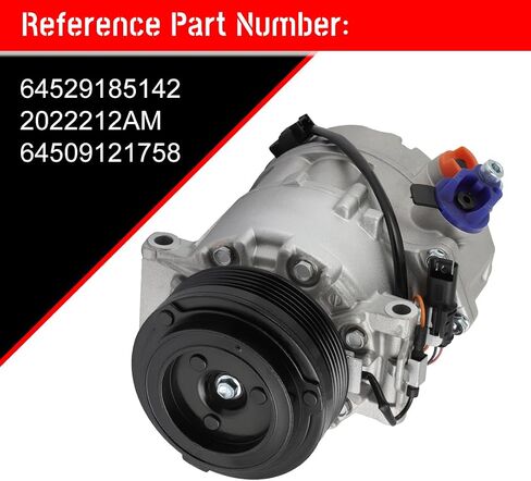 cciyu AC Compressor for BMW X5 3.0L 2007 2008 2009-2010,Air Conditioning Compressor with Clutch 6 Grooves 64529185142 in Saudi Arabia