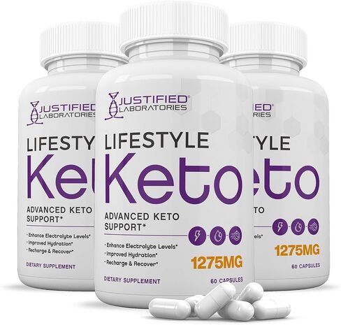 (2 Pack) Lifestyle Keto Pills 1275MG New & Improved Formula Contains Apple Cider Vinegar Extra Virgin Olive Oil Powder Green Tea Leaf 120 Capsules in Kuwait