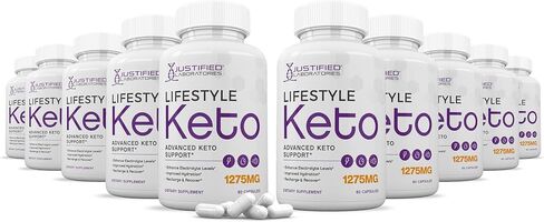 (2 Pack) Lifestyle Keto Pills 1275MG New & Improved Formula Contains Apple Cider Vinegar Extra Virgin Olive Oil Powder Green Tea Leaf 120 Capsules in Kuwait