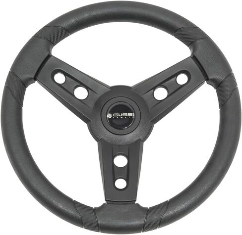 Gussi Italia Lugana Black Premium Italian-Made Steering Wheel for Golf Carts - No Hub Adapter Required in Saudi Arabia