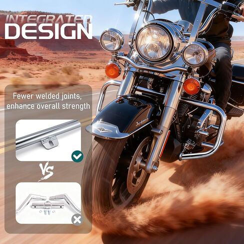 MoKitDora Softail Engine Guard Highway Crash Bar 1.25 سم سمين لـ Harley 2000-2017 FL Heritage Softail Classic Deluxe Fat Boy FLSTF نماذج، كروم in Kuwait