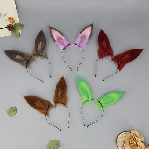 Horse Ears Headband Faux Fur Animals Ears Headwear Farm Horse Costume Hair Accessories for Cosplay Party in Saudi Arabia