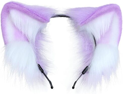 Handmade Faux Fur Cat Ears Headband Furry Ears Animal Cosplay Costume Party Headwear for Halloween in Saudi Arabia