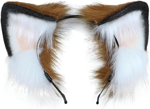 Handmade Faux Fur Cat Ears Headband Furry Ears Animal Cosplay Costume Party Headwear for Halloween in Saudi Arabia