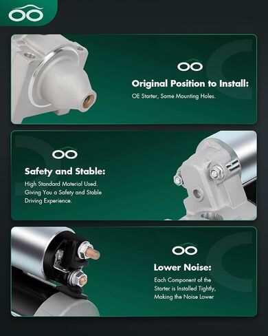 SCITOO Starter Motor fit for John Deere for Gator TX 2005-2016,for Kawasaki for Mule 600 2015,for Kawasaki for Mule 610 2015 Replacement Starter 18533,AM134946 in Saudi Arabia