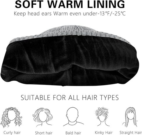 ATNKE Winter Beanie for Men Women, Unisex Thick Stocking Knit Cuffed Skull Cap Soft Warm Fleece Lined Ski Beanies Hat in Saudi Arabia