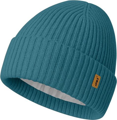 ATNKE Winter Beanie for Men Women, Unisex Thick Stocking Knit Cuffed Skull Cap Soft Warm Fleece Lined Ski Beanies Hat in Saudi Arabia