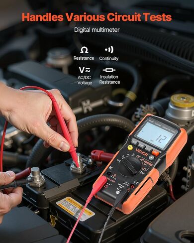 VEVOR Digital Multimeter, 4000-Count TRMS Voltmeter Ohmmeter, 1000V AC/DC Voltage Tester with Switchable Auto/Manual Range for Voltage, Resistance, and Continuity Measurment in Saudi Arabia