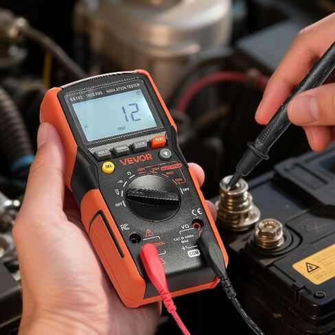 VEVOR Digital Multimeter, 4000-Count TRMS Voltmeter Ohmmeter, 1000V AC/DC Voltage Tester with Switchable Auto/Manual Range for Voltage, Resistance, and Continuity Measurment in Saudi Arabia