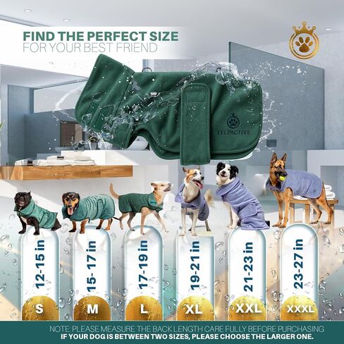 | FELPACTION® Super Assorbent Dog Bathrobe Double Layer Premium + ebook of the Secrets التي يحتاجها حيوانك الأليف | الألياف الدقيقة الفاخرة السريعة | أردية الكلب لبعد حمام | لينة وملائمة | الكلاب حمام لوازم in Kuwait