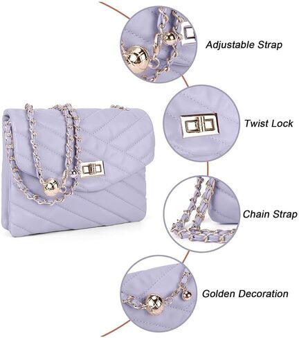 Flap Quilted Crossbody Purse for Women Trendy Ladies Shoulder Bag in Saudi Arabia