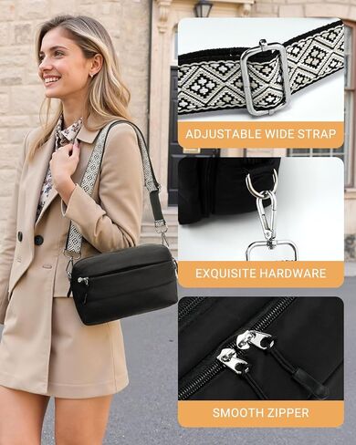 حقائب كروس صغيرة من هيرالد للنساء، حقائب كتف منتفخة خفيفة الوزن للسفر مع جيوب متعددة وحافظة للأمتعة in Kuwait