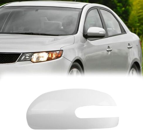 أغطية غطاء مرآة الرؤية الخلفية الجانبية للسيارة Kia Forte Cerato 2009 2010 2011 2012 غطاء غطاء مرآة بديل (أبيض، الجانب الأيسر (السائق)) in Kuwait