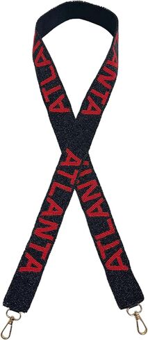 Atlanta Black Beaded Purse Strap Red Letters 49" Pro Football Stadium Approved Clear Bag Falcon Gold Hardware Sports College South Conference in Saudi Arabia