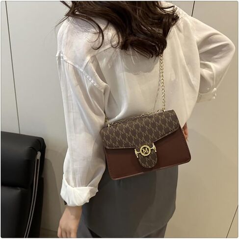 Women's Crossbody Bag Chain Wallet Quilted Shoulder Bags Vintage Print Underarm Bag Square Crossbody Bags Messenger Handbag in Saudi Arabia