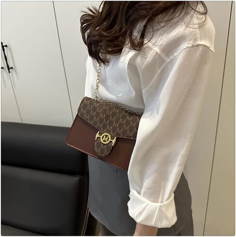 Women's Crossbody Bag Chain Wallet Quilted Shoulder Bags Vintage Print Underarm Bag Square Crossbody Bags Messenger Handbag in Saudi Arabia