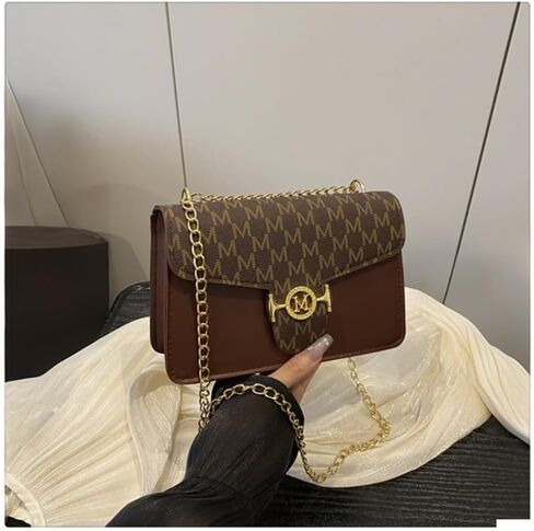 Women's Crossbody Bag Chain Wallet Quilted Shoulder Bags Vintage Print Underarm Bag Square Crossbody Bags Messenger Handbag in Saudi Arabia