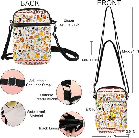 G2TUP Cartoon Lion Crossbody Bag Animated Lion Gifts Timon & Pumbaa Gift Magical Kingdom Shoulder Bag in Saudi Arabia