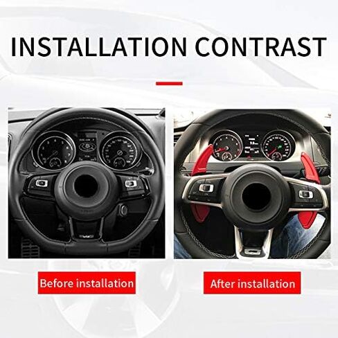 SANRILY مناسب لمبدلات تبديل عجلة القيادة لفولكس واجن مناسبة لسيارة VW Golf MK7 GTI R-line Scirocco Golf7 GTD TSI R/R-Line Polo GTI Jetta مجموعة بديلة باللون الأحمر in Kuwait
