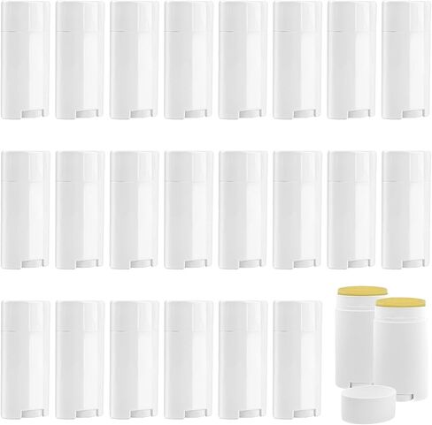 30 Pack 75ml/2.5oz Empty Deodorant Containers Refillable Deodorant Tubes White Oval Twist-Up Lip Reusable Balm Tubes for Homemade DIY Lipstick Crayon Lotion Chapstick in Saudi Arabia