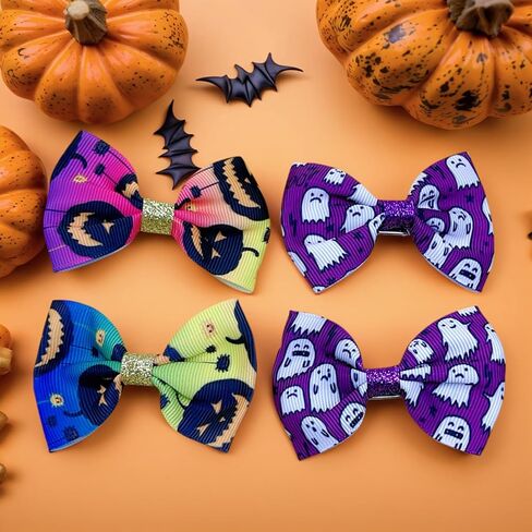 5 Pcs Christmas Hair Clips Big Bow Ribbon Hair Accessories Cute Santa Claus Reindeer Elk Hair Barrettes Holiday Headdress Hairpin for Girls Women Kids Xmas Party Cosplay Gift in Kuwait