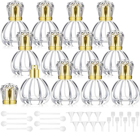 12 Pack 50ml/1.7oz Pumpkin Shape Portable Spray Perfume Bottle Empty Glass Refillable Perfume Atomizer Pumpkin Shape Antique Bottles with Refill Tool for Travel Home Decor in Saudi Arabia