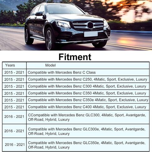 FZJDSD غطاء مقعد جلدي مثقوب من الجانب السفلي للسائق متوافق مع Mercedes Benz C Class C250 C300 C350 C350e C400 2015-2021 متوافق مع GLC300 GLC300e GLC350e 2016-2021 in Saudi Arabia