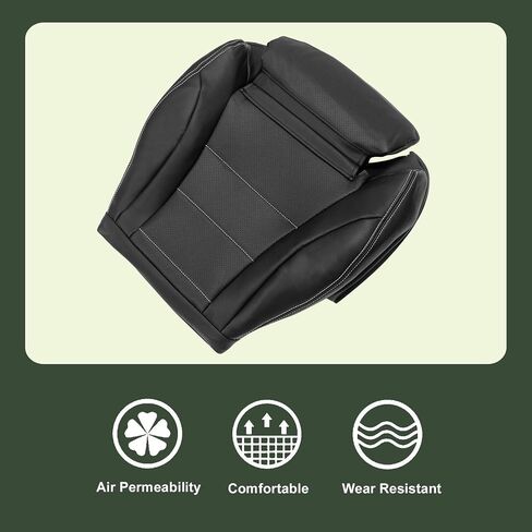 FZJDSD غطاء مقعد جلدي مثقوب من الجانب السفلي للسائق متوافق مع Mercedes Benz C Class C250 C300 C350 C350e C400 2015-2021 متوافق مع GLC300 GLC300e GLC350e 2016-2021 in Saudi Arabia