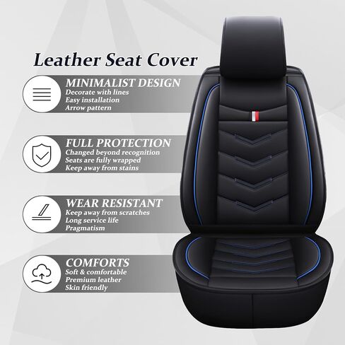 غطاء مقعد السيارة لـ RAM Promaster 2500 2014-2024، وسادة هوائية متينة مقاومة للماء، واقي مقعد من الجلد الفاخر (مقعدان قياسيان، أسود أبيض) in Kuwait