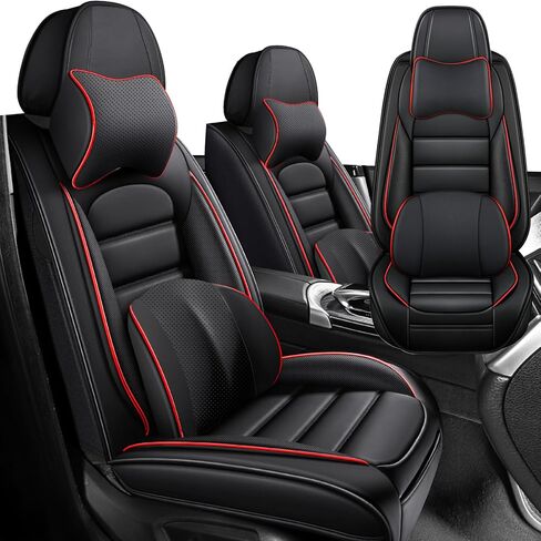 أغطية مقاعد السيارة لسيارة Toyota Prius 2001-2025، غطاء مقعد من جلد البولي يوريثان ناعم ومقاوم للماء مع جيوب تخزين (أسود كلاسيكي، المجموعة الأمامية) in Kuwait