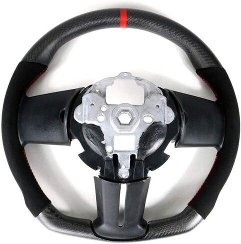 IKON MOTORSPORTS, Steering Wheel Compatible with 2010-2014 Ford Mustang, Steering Wheel Bodykit Replacement Carbon Fiber & Leather Blue Stitch & Indicator, 2011 2012 2013 in Saudi Arabia