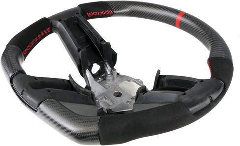 IKON MOTORSPORTS, Steering Wheel Compatible with 2010-2014 Ford Mustang, Steering Wheel Bodykit Replacement Carbon Fiber & Leather Blue Stitch & Indicator, 2011 2012 2013 in Saudi Arabia