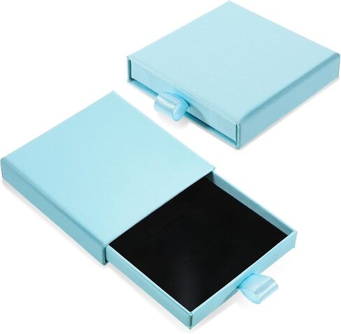 2 Pcs Square Necklace Gift Box, Bracelet Box Jewelry Gift Boxes with Lids Small Gifts Boxes for Jewelrys Pendent Storage Case for Necklace Bracelet Earrings Ring Display (Blue) in Saudi Arabia