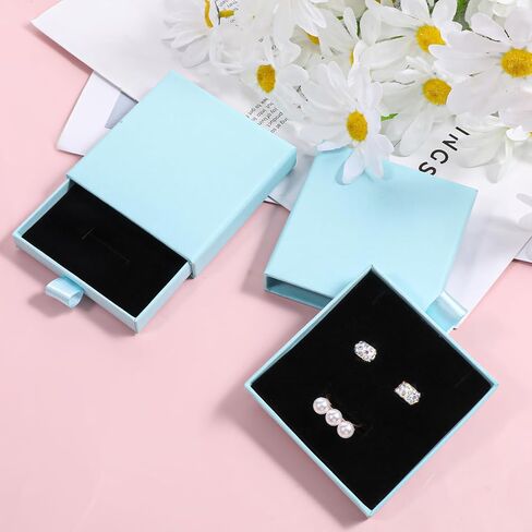 2 Pcs Square Necklace Gift Box, Bracelet Box Jewelry Gift Boxes with Lids Small Gifts Boxes for Jewelrys Pendent Storage Case for Necklace Bracelet Earrings Ring Display (Blue) in Saudi Arabia