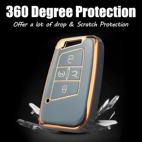 Montague Key Fob Cover for Volkswagen with Keychain, Premium TPU Key Case Compatible with VW Tiguan Atlas Taos SEL Jetta GLI Passat Arteon Remote Start Protector（5 Buttons Pink） in Saudi Arabia