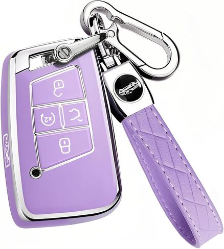 Montague Key Fob Cover for Volkswagen with Keychain, Premium TPU Key Case Compatible with VW Tiguan Atlas Taos SEL Jetta GLI Passat Arteon Remote Start Protector（5 Buttons Pink） in Saudi Arabia