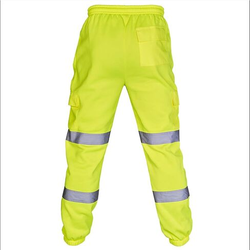سراويل البضائع الرجالية المصنوعة من الصوف Hi Viz Viz سراويل العمل ذات الرؤية المحسنة للركض بشريط عاكس للسلامة مع جيوب in Kuwait